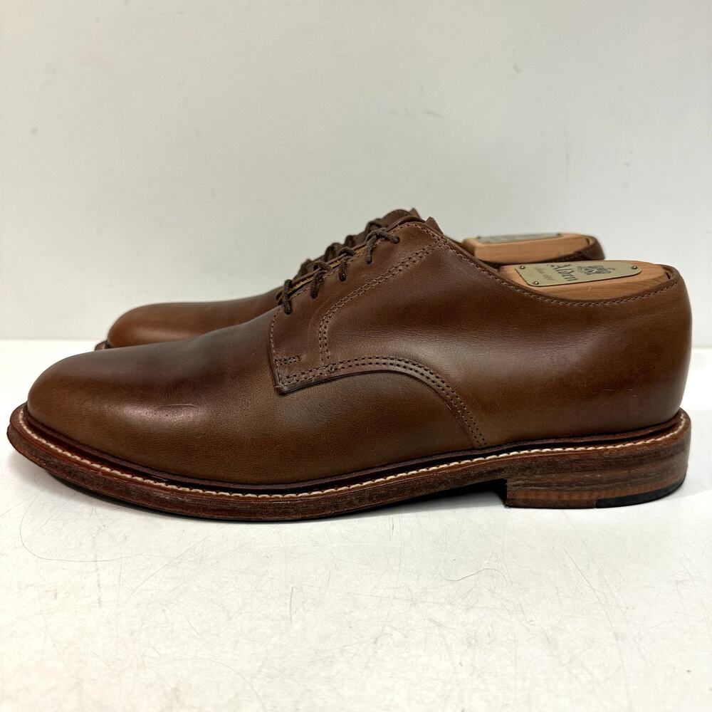 EUC Oak Street Bootmakers Plain Toe Blucher Natural Brown Made in USA 10 D